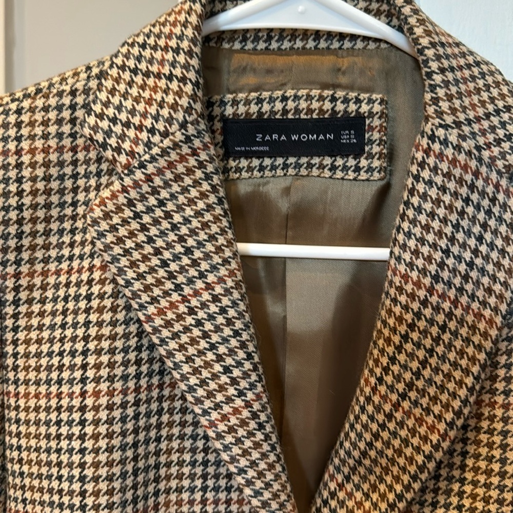 Women’s Zara blazer houndstooth blazer